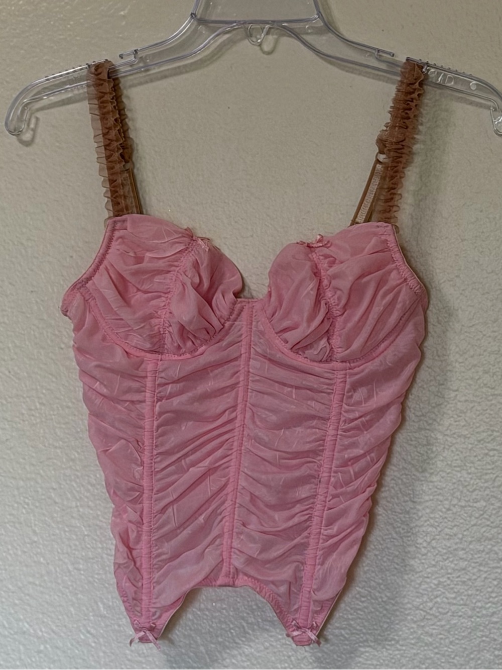 Y2K Vintage Pink Ruched fairy Bustier corset